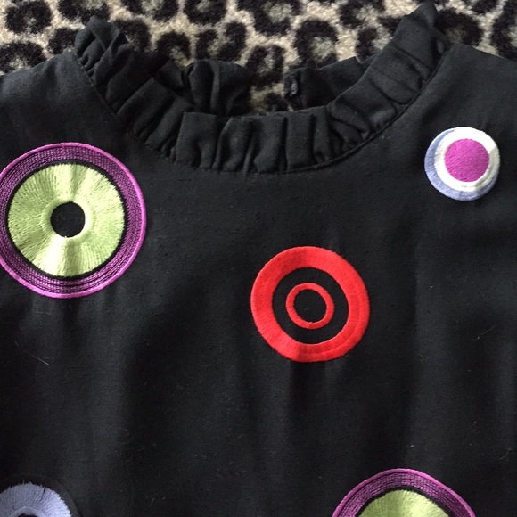 Vintage Oleg Cassini Silk Black Dress Embroidered - Picture 4 of 7